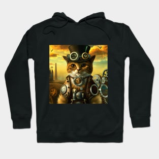 Steampunk Cat In Wonderland Hoodie